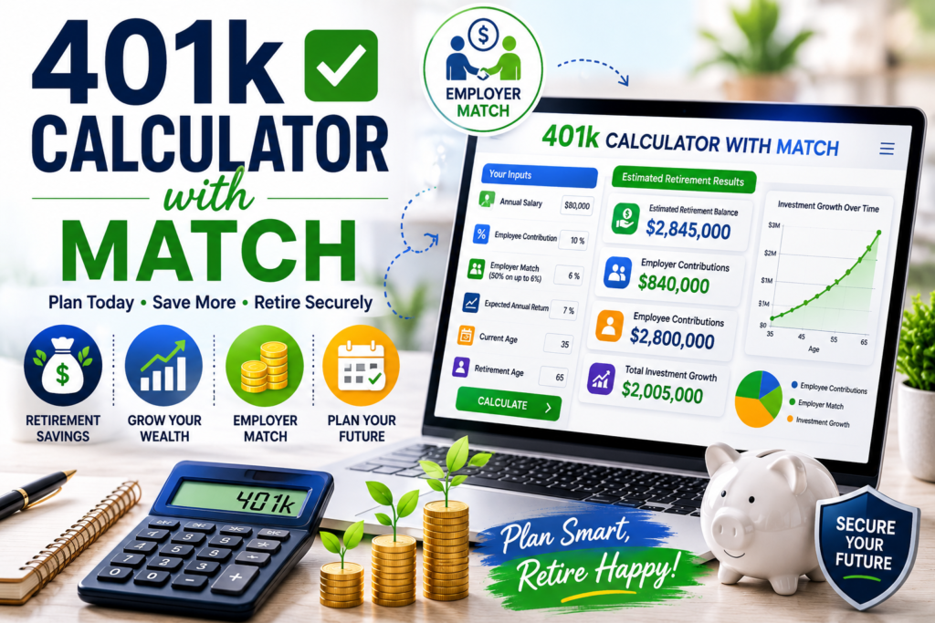 401K Retirement Calculator 401k Calculator With Match
