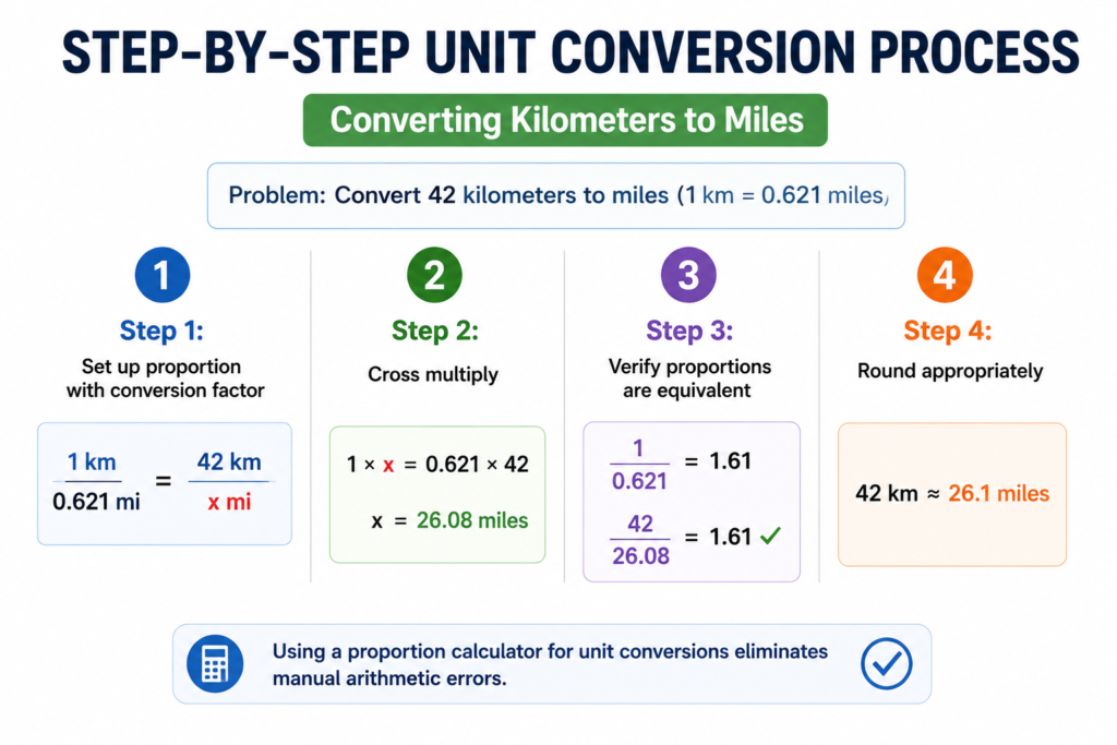 unit conversion using proportions guide